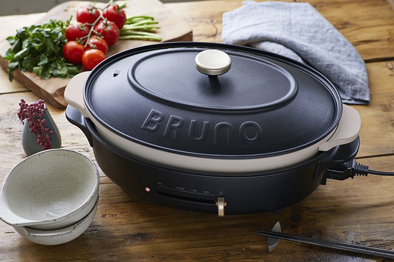 BRUNO 橢圓電熱鍋 Oval Hotplate - 粉米色(預計:9月到貨)