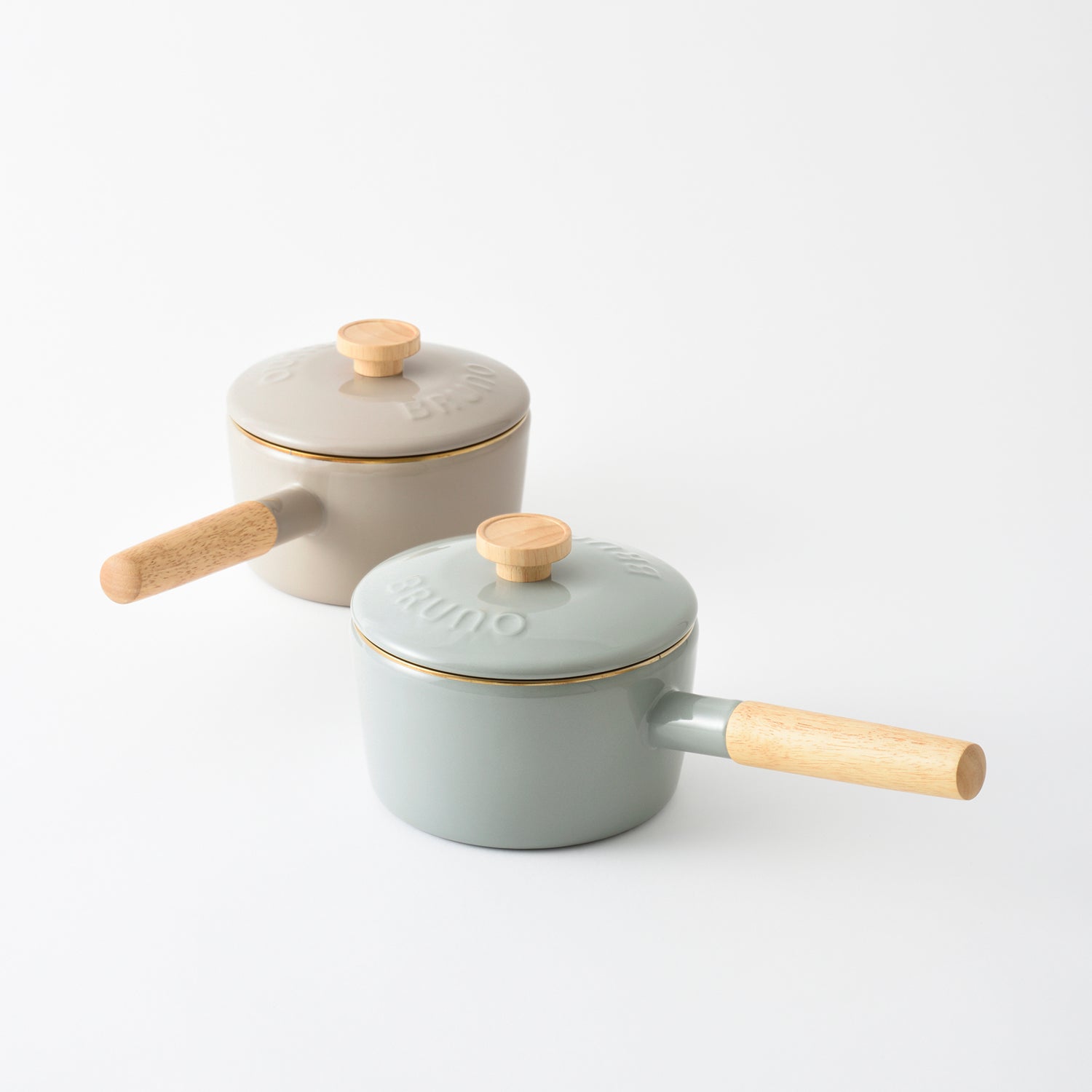 BRUNO 16cm Enamel Saucepan - Blue Green