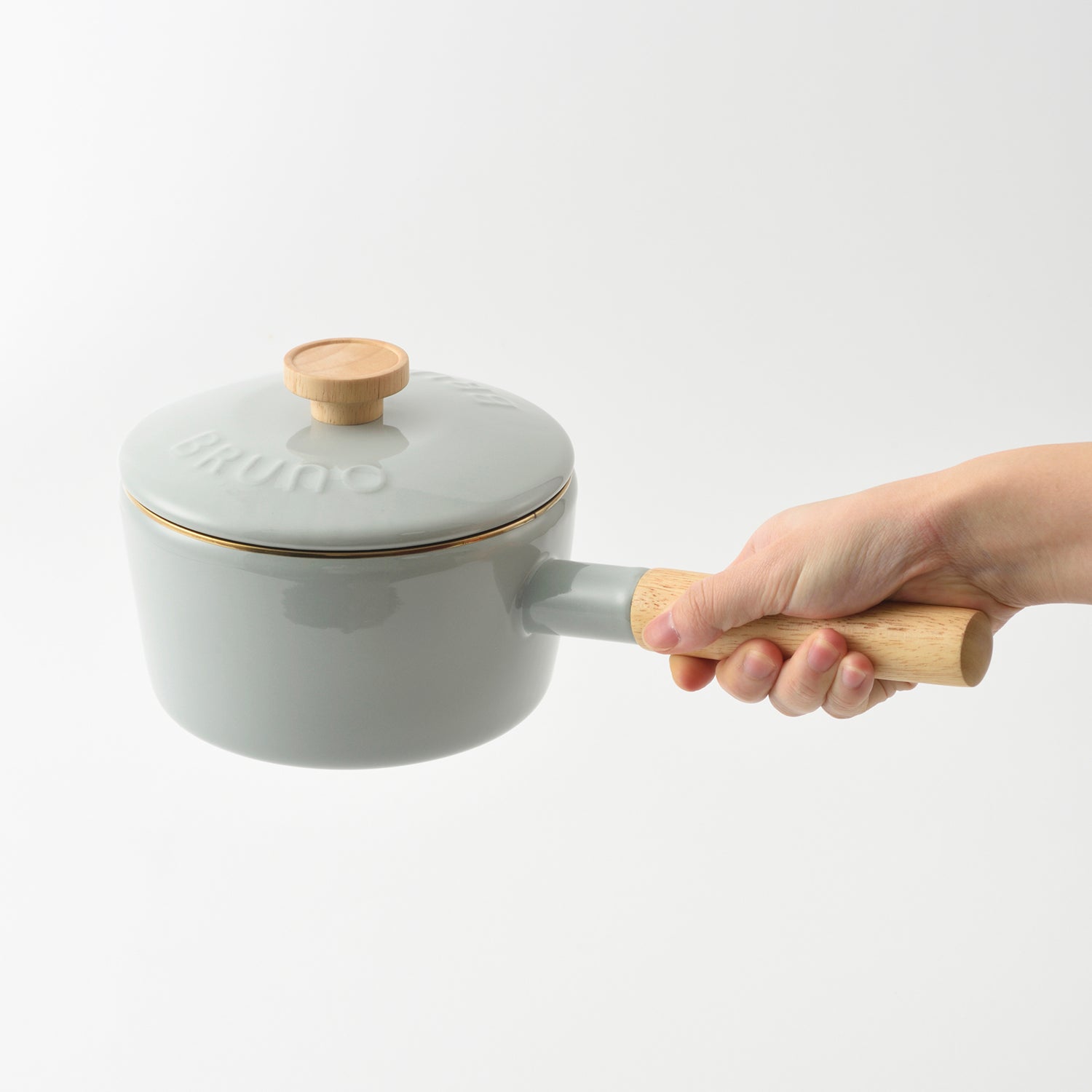 BRUNO 16cm Enamel Saucepan - Blue Green