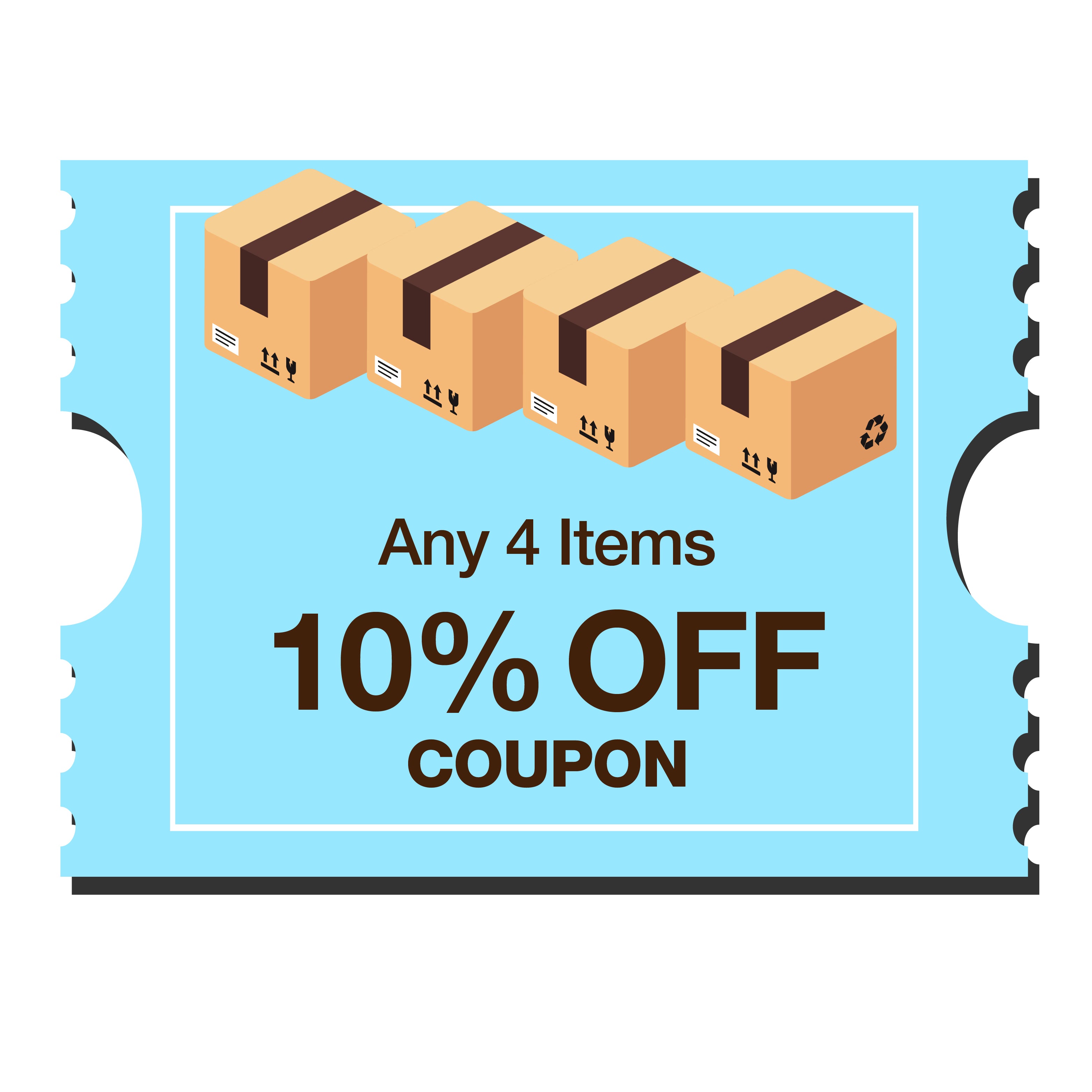 10% OFF Coupon for Any 4 Items
